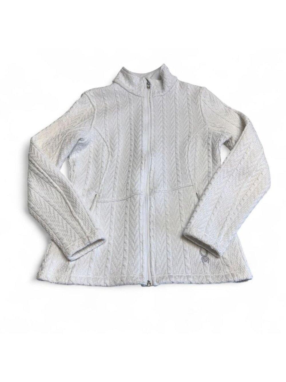 Spyder Major Cable Core Sweater Fleece Knit Full Zip Jacket Women's Medium Fall